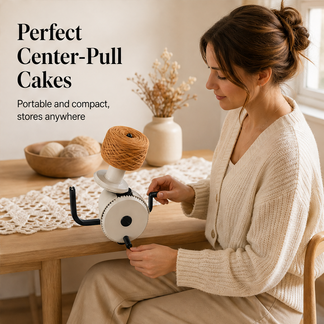 Manual hand crank yarn winder with table clamp