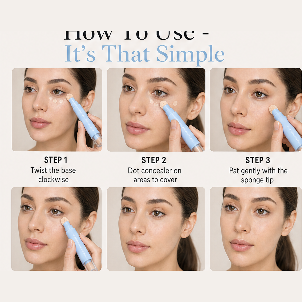 Hydrating micro-puff applicator liquid concealer pen + buy 1 + pick 1 free color