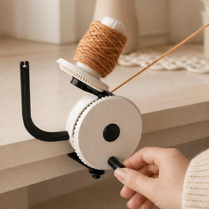 Manual hand crank yarn winder with table clamp