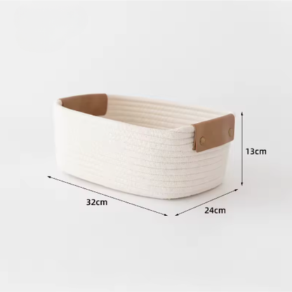 Tapered Cream Rope Basket - 13"
