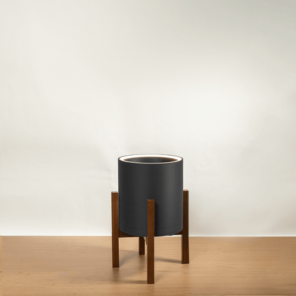 Aura | Medium Round LED Planter - Luna White