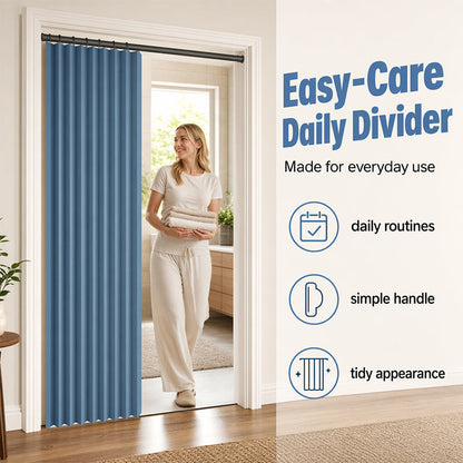 No-Drill Magnetic Accordion Door Curtain